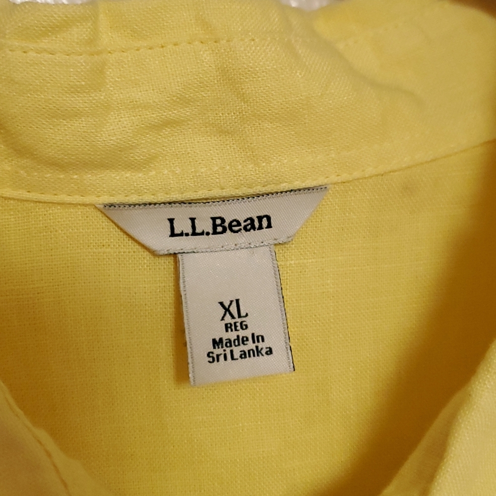 LL BEAN 100% Linen Button Down Lagenlook Shirt - Picture 4 of 7